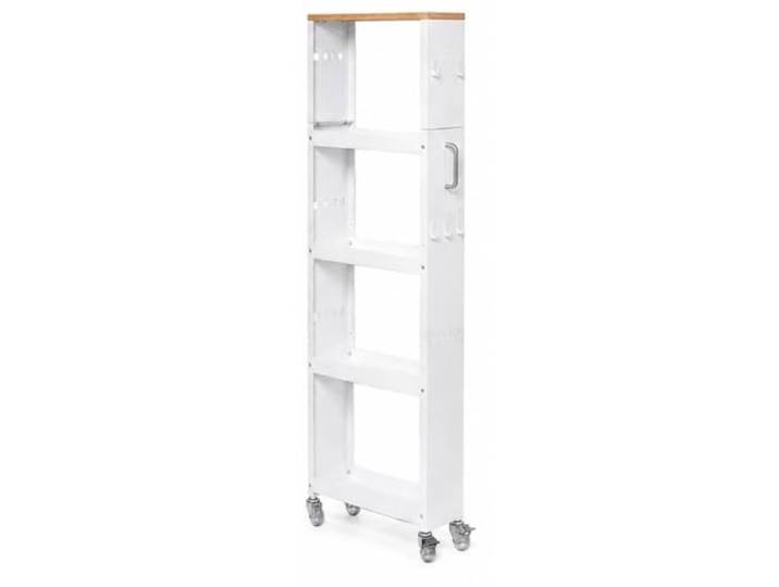 MJJRWF Mobiler Aufbewahrungswagen Mit Verstellbaren Regalen Für Küche Schmaler Rollwagen für Küchenlücken, Holzoberseite, verstellbare Regale(10x40x126cm)
