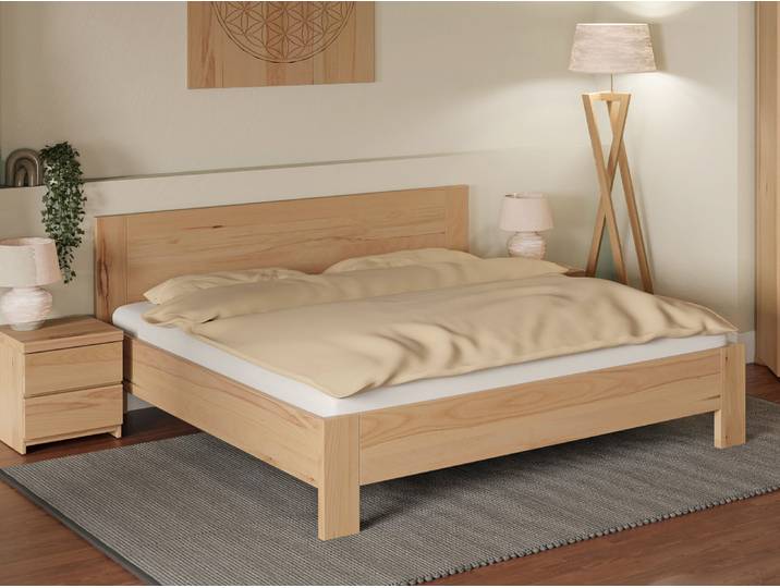 Bett Kernbuche „Bianca“ 200 x 220 cm Massivholz Buche
