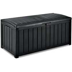 Keter, Kissenbox, Skrzynia ogrodowa / ławka Glenwood Storage Box 390 L - szary (7290106928275)