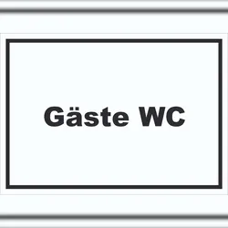 HB-Druck Gäste WC Schild mit Text Toilette waagerecht A5 Rückseite selbstklebend