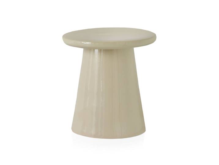 Tabouret en céramique beige