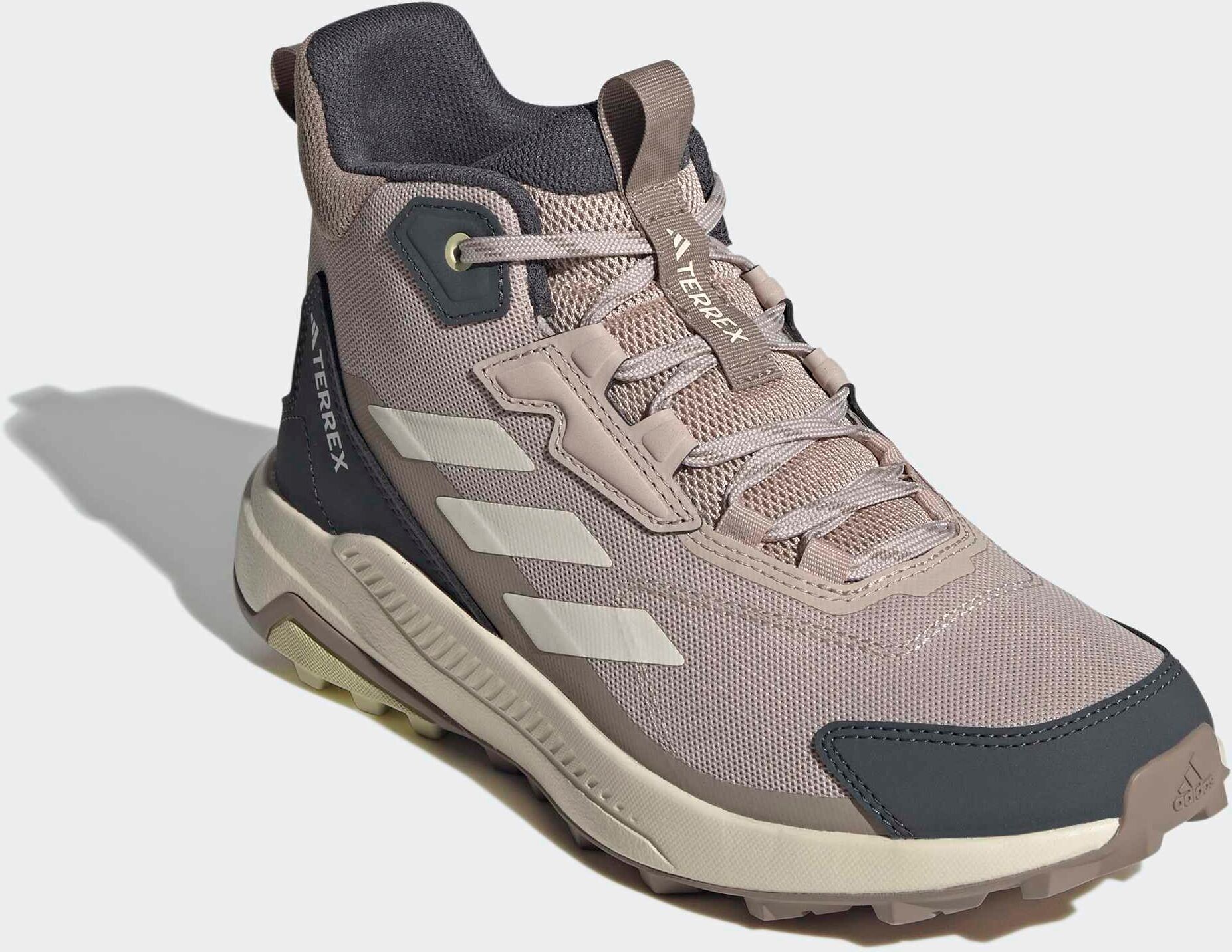 Wanderschuh ADIDAS TERREX "ANYLANDER MID", Damen, Gr. 41, beige (wonder taupe, wonder weiß, grau six), Textil, Schuhe Wanderschuh wonder taupe, wonder weiß, grau six 41