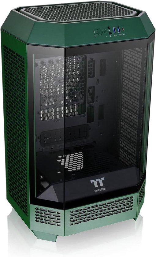 Famanu Micro-ATX Computergehäuse mit 2 vorinstallierten Ventilatoren - Grün