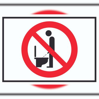 HB-Druck Bitte im Sitzen pinkeln Symbol Schild A4 (210x297mm)