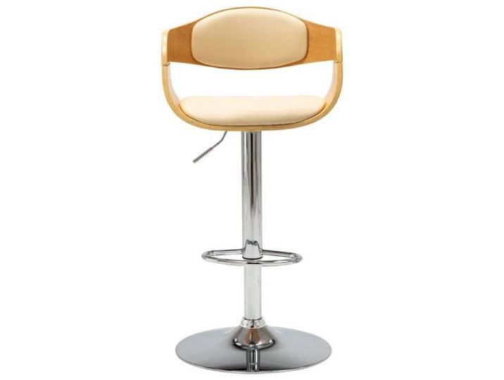 Tabouret de bar Pour cuisine Crème Bois courbé et similicuir - confort optimal - Contemporain - 49.5x50.5x108 cm