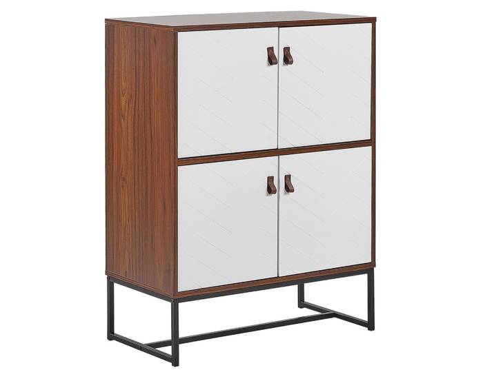 SCHRANK Dunkelbraun/Weiß Nueva