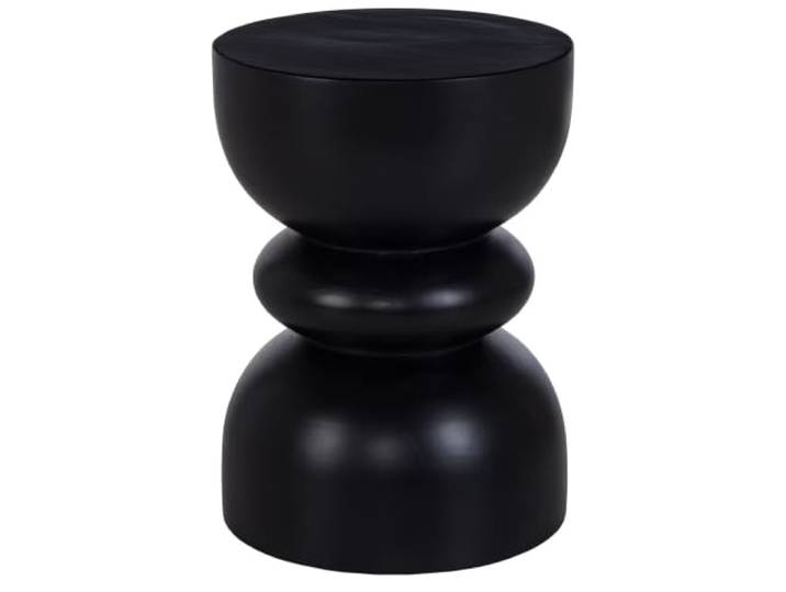 home24 Beistelltisch rund Schwarz 36 cm, Akazie massiv, Kleiner Tisch Oberfläche lackiert, Höhe 50 cm, Gewicht 12 kg, natürliches Design, Ablage neben Sofa, Sessel oder Bett