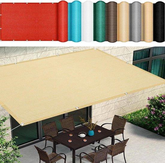 Schattenscheibe Quadrat - Balkonsonnenschirm - Terrassenschutz - atmungsaktive Polyester-Stoff - 300 x 450 cm - Creme