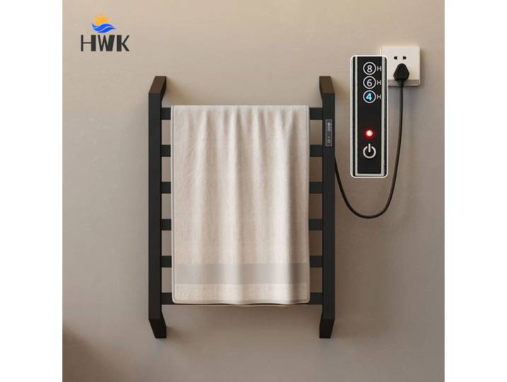 Sèche-serviettes électrique pour salle de bain. Sèche-serviettes électrique intelligent avec thermostat et minuterie. Sèche-serviettes en acier inoxydable pour salle de bain.