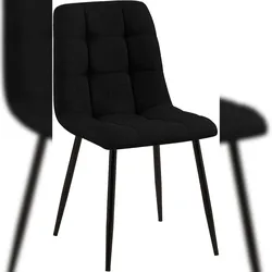 Proregal CHEFGASTRO Esszimmerstuhl IOWA Stoff HxBxT 84x45x55cm Schwarz Küchenstuhl