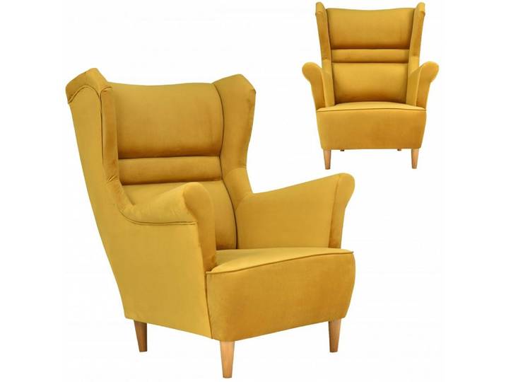 Family Meble Sessel Family Meble Ohrensessel Zoja Samt Royal 10 Senfgelb 84x104x92 cm