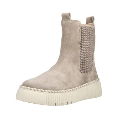 Stiefelette GABOR "Gabor Stiefelette Veloursleder/Textil", Damen, Gr. 38, beige (kiesel), Textil, Veloursleder, Schuhe Stiefelette