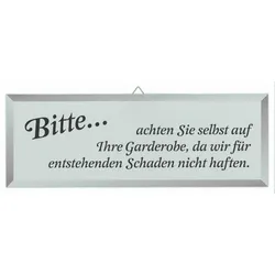 Contacto Schild GARDEROBENHAFTUNG
