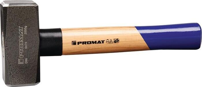 Nordwest Promat hamer set met hickory stiel en stielbescherming, 2000g, conform DIN6475