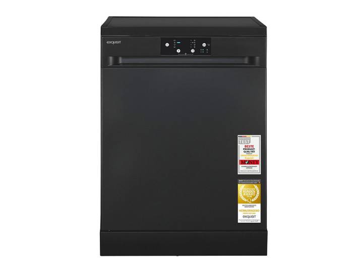 exquisit Standgeschirrspüler GSP9114-450D, 14 Maßgedecke, Edelstahl Innenbehälter, Energieklasse D, 49 dB Geräuschklasse C