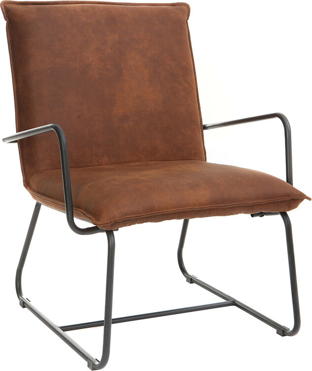 Miliboo Sessel PU Braun und Metallgestell Schwarz MERCY