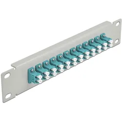 Delock 10? LWL Patchpanel 12 Port LC Duplex aqua 1 HE grau, Server Zubehör, Grau