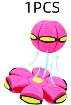 The Handy Homestead Interactive Flying Disc Ball Dog Toy With LED For Outdoor Fetch pink