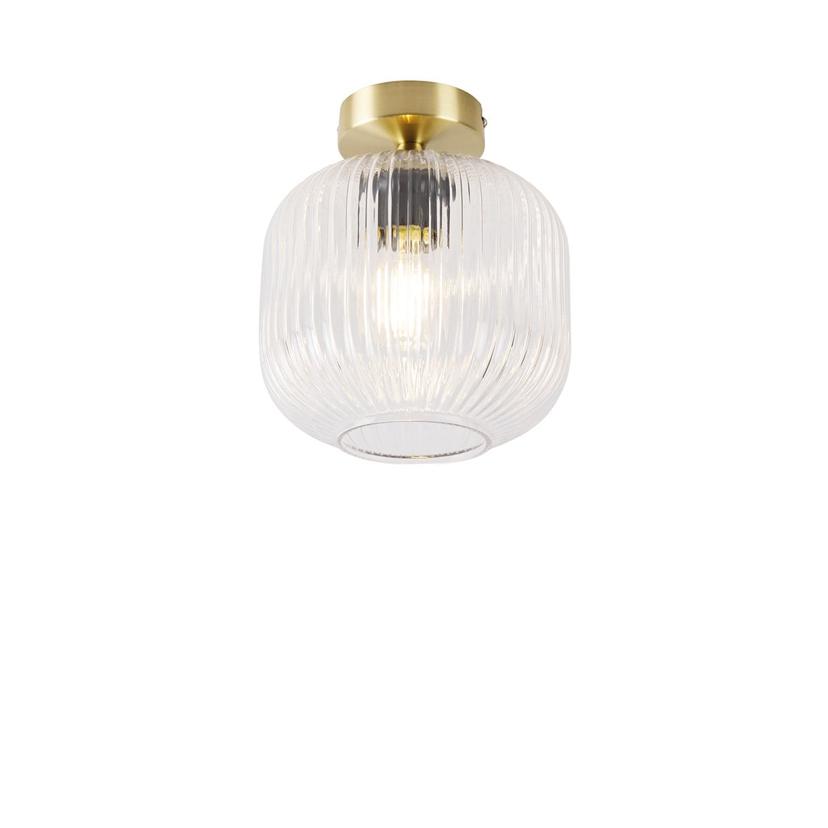 Qazqa Karel Smart plafondlamp messing met glas en wifi - Goud/Messing