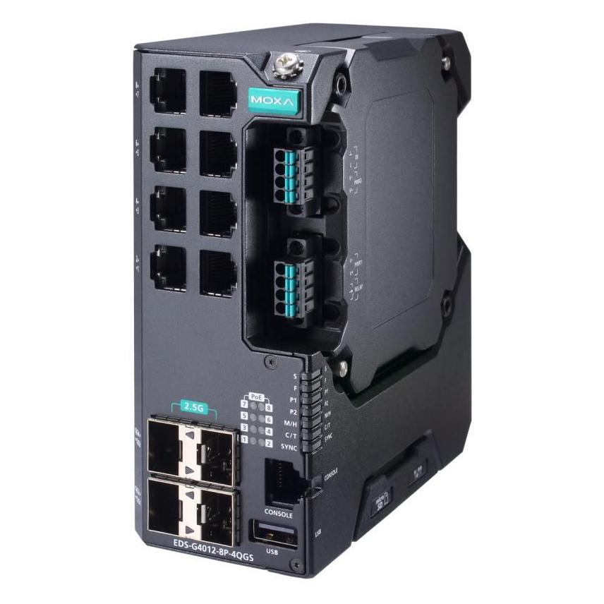 Moxa EDS-G4012-8P-4QGS-LVB-T (8 Ports) (EDS-G4012-8P-4QGS-LVB-T)