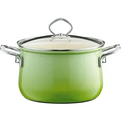 Riess Fleischtopf Smaragd mit Glasdeckel 20 cm 3.5 Liter aus Emaille