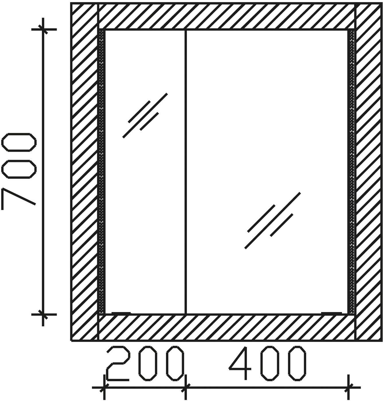 Steinkamp Value Einbauspiegelschrank 76,5 cm mit 2 Türen und LED-Beleuchtung