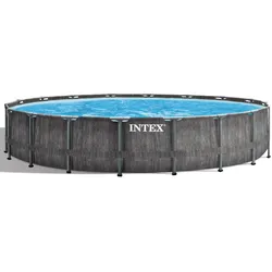 Intex Frame Swimming Pool Set "Prism Greywood" inkl. Kartuschenfilteranlage,,Ø 549 x 122 cm