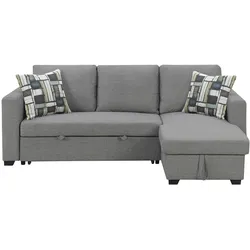 Happy Home Ecksofa mit Stauraum & Schlaffunktion, ca. 223 x 146 x 88 cm - Grau