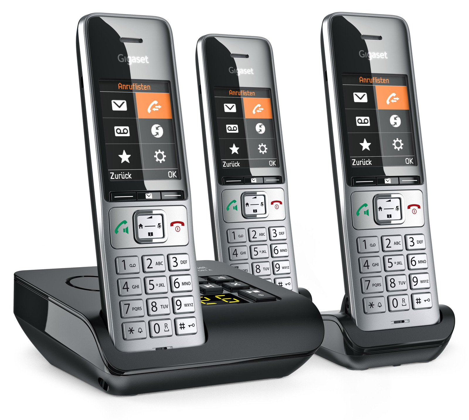 Gigaset COMFORT 500A trio draadloze telefoonset zilver-zwart