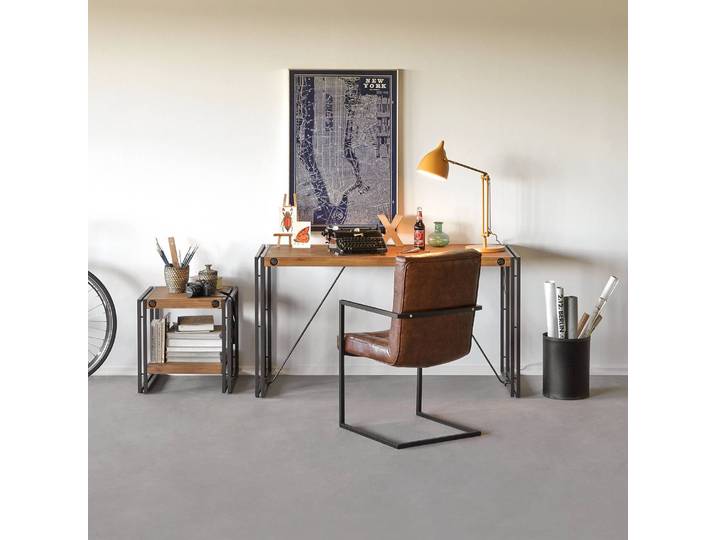 Bureau 140 x 74 x 60cm Marron/Marron