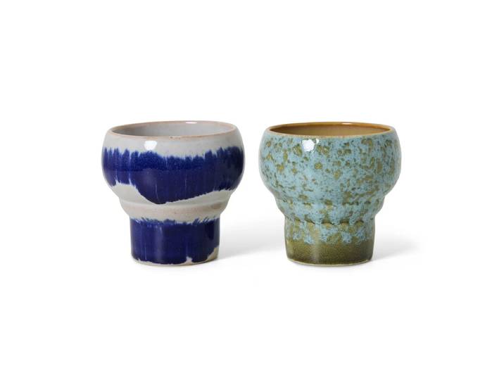 HKliving - 70's Espressobecher, lungo, symbolism (2er-Set)