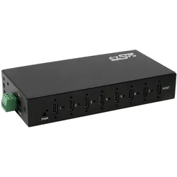 Exsys Industrial USB 3.2 Gen 2x1 Hub 7-Port (USB-C, 7 Ports), Dockingstation + USB Hub, Schwarz