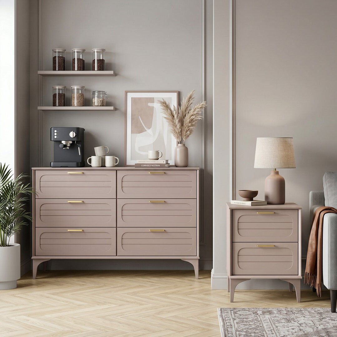 Ebern Designs Harrington Serenity Storage Bedroom Set Warm Nude
