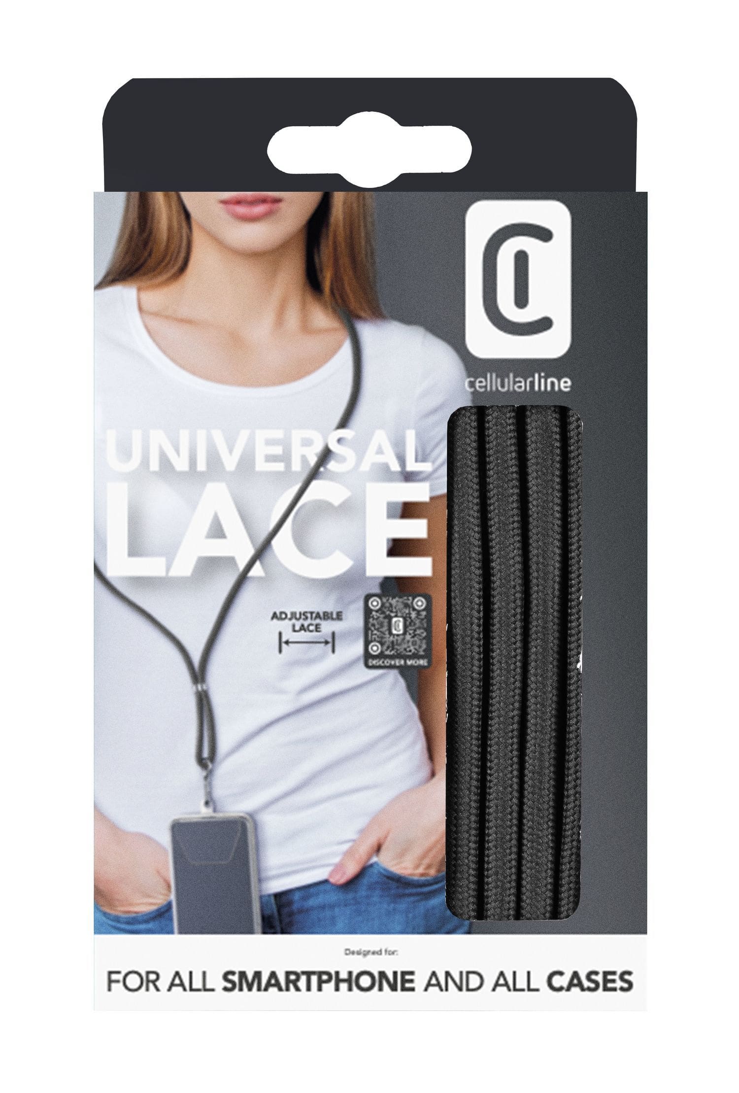Cellular Line Umhängegurt Universal Lace (Schwarz) UNIVERSALLACE2K