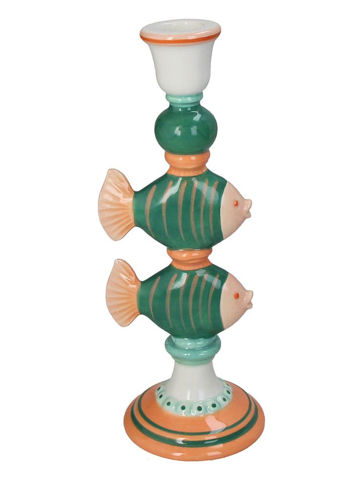 Kersten Kerzenhalter ''Fishes'' in Grün - (B)10,4 x (H)26,5 x (T)9,3 cm - onesize