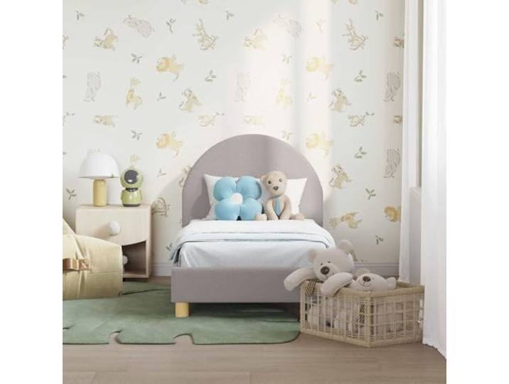WDGJJFECNMUEHI Modernes Schlankdesign Bettrahmen Hellgrau 70 x 140 cm Kinderbettgestell mit Kopfteil Hellgrau 70x140 cm Schafstoff Bettrahmen mit Stauraum Modernes Design