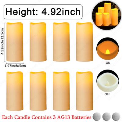 Uplifted Finds 9 To 72 Pcs Flameless LED Candles Battery Operated Flickering Lights For Wedding Concert Home Decor 5 In 12.5cm 9 Pcs
