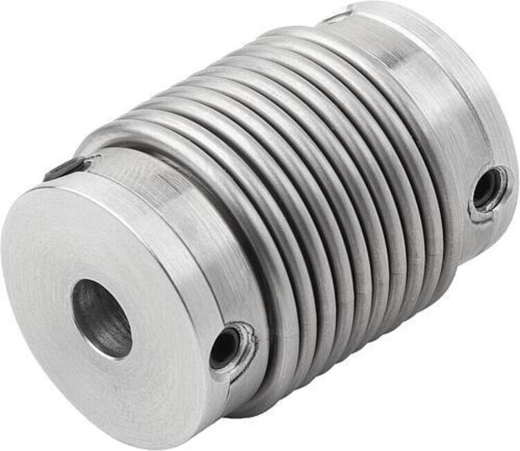 KIPP Metallbalgkupplung Klemmung mit Gewindestift Gr.45 D1=12 D2=14 L=40 Alumi (K1878.0450401214)