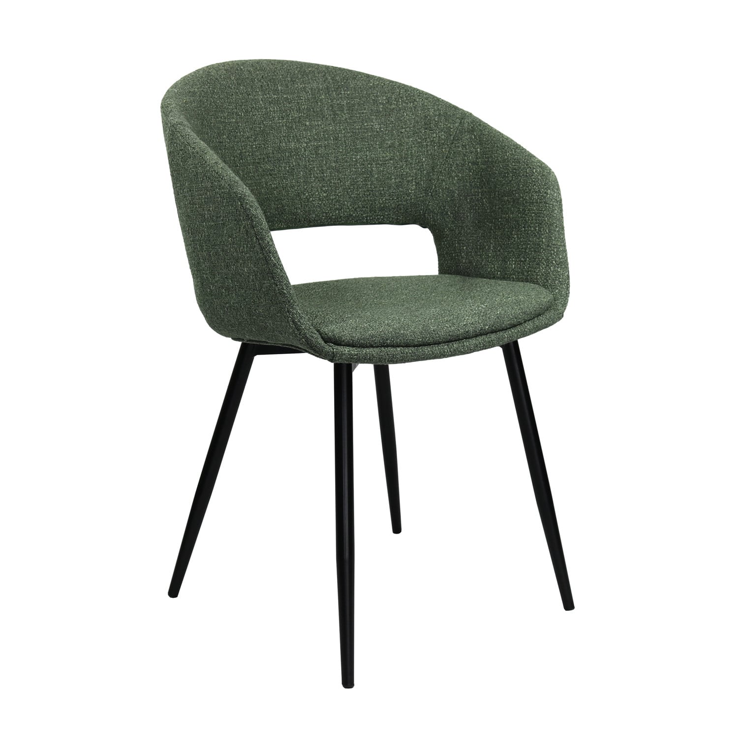 Kick Collection Eetkamerstoel Dean - Groen - Gestructureerde stof