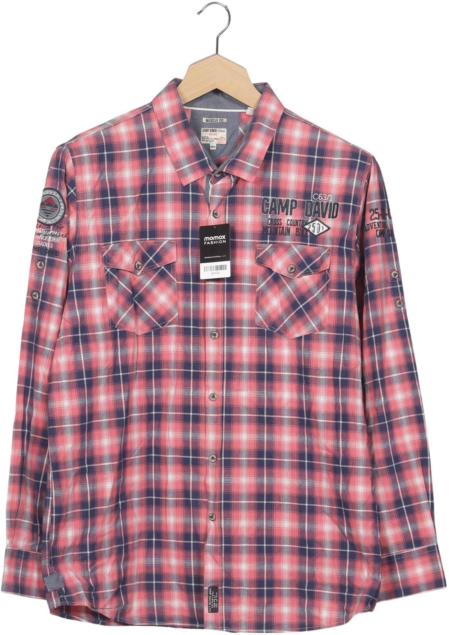 Camp David Herren Hemd, Rot, Gr. 3Xl, Baumwolle - Second Hand
