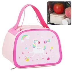 Thermal Insulating Breakfast Lunch Bag Pink Unicorn 23cm