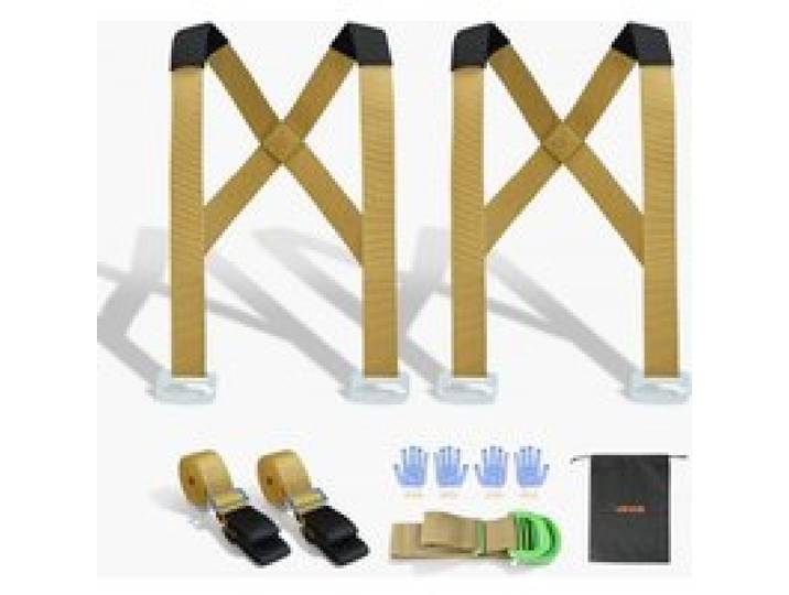 VEVOR Sangle de Déménagement Levage Manutention Meubles pour 2 Personnes avec 2 Bandoulières 2 Sangles de Charge Réglables 1 Sangle Transport à Main, pour Déplacer Meubles Appareils Électroménagers