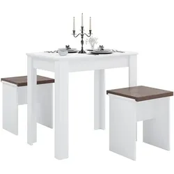 VCM Morgenthaler Esstisch-Gruppe »Esal L« weiß, 80x75x50 cm