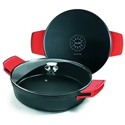 Ibili Kochtopf mit Deckel Excellent Titanio 36 cm Extrem hitzebeständig, langlebig und kratzfest, Pfanne + Kochtopf, Schwarz