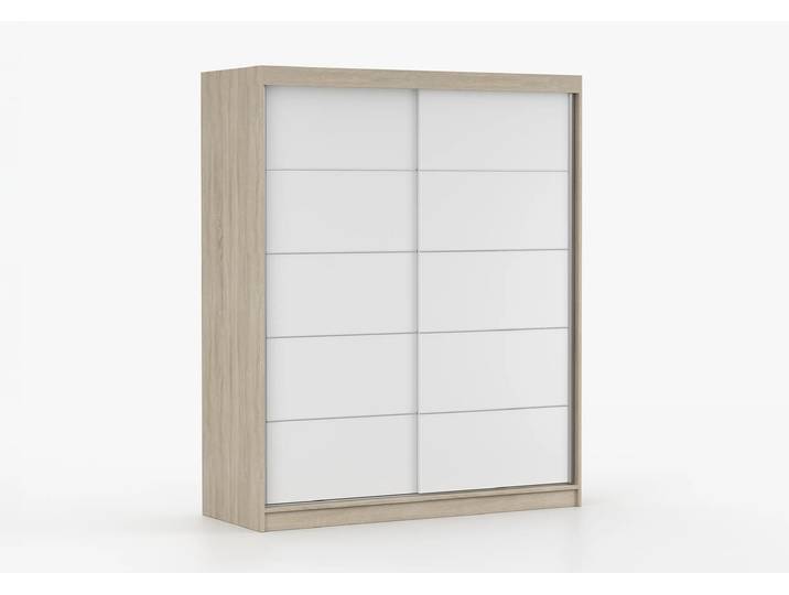 Schwebetürenschrank BONO 06 160 cm Sonoma Eiche Weiß