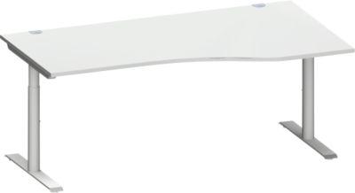 Schäfer Shop Genius Freiformschreibtisch MODENA FLEX, Ansatz rechts, Breite 1800 mm, lichtgrau