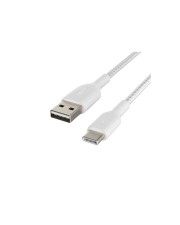 Belkin USB-A TO USB-C BRAIDED 2M WHITE Weiß (CAB002BT2MWH)