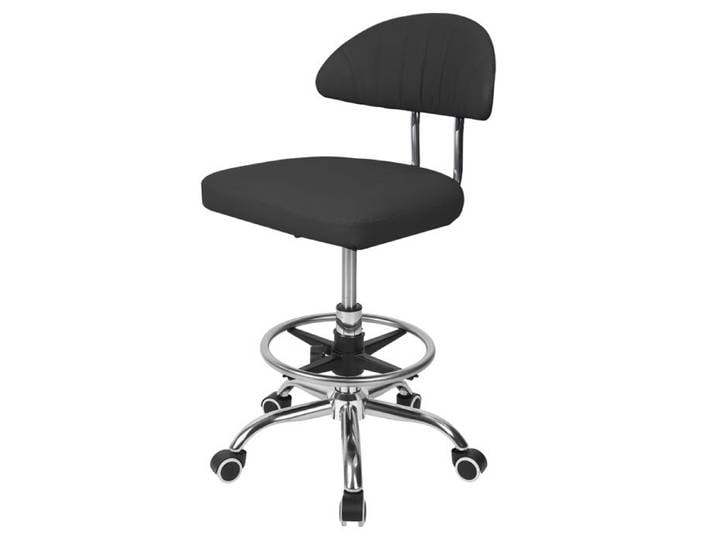 FLASIDU Chaise de bureau ergonomique réglable tabouret pivotant avec repose-pied et roulettes usage professionnel et domestique