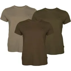 Pinewood 3er-Set: T-Shirts Damen (Green/H.Brown/Khaki), Green/Hunting Brown/Khaki, 2XL