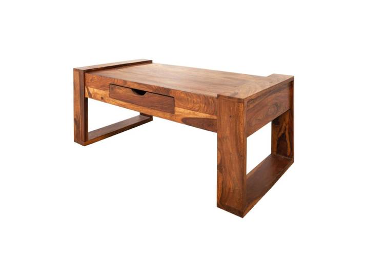 Table basse bois naturel avec 1 tiroir 100x50x40